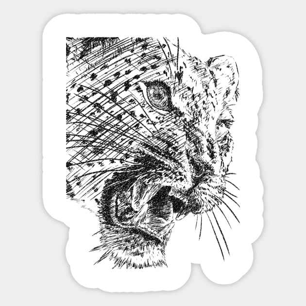 Leopard 003 Sticker by WAK SOW